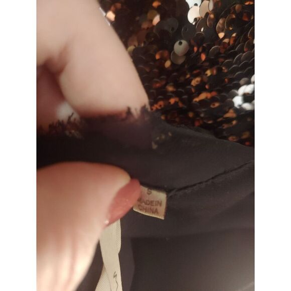 Mona B Women's Size Small Copper Sequined Blouse - Picture 2 of 6